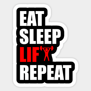 eat sleep lift repeat Sticker